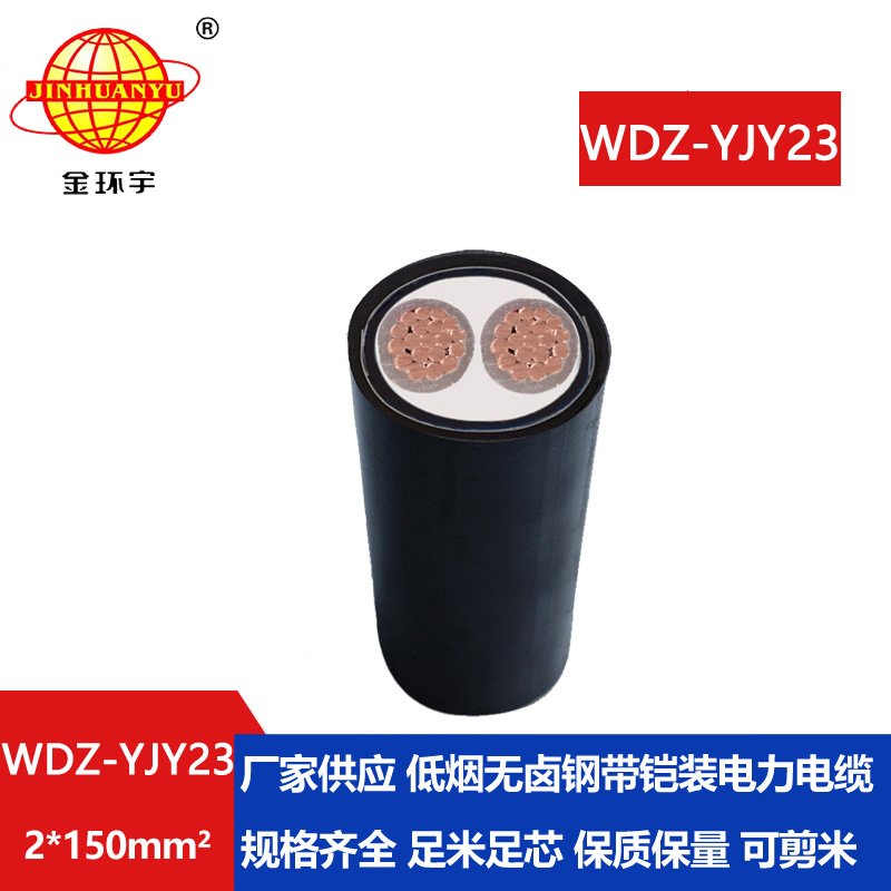 金环宇 铜芯低烟无卤电缆WDZ-YJY23-2X150平方低压电力电缆 